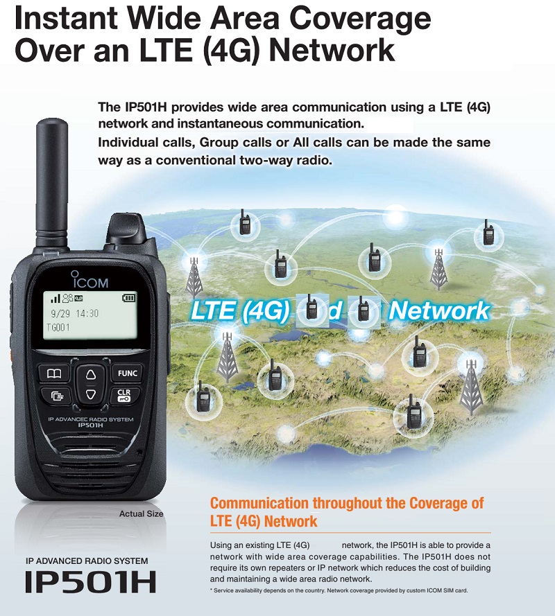 ICOM LTE RADIO IP503H IP501H 4G無線對講機 可多台全雙工通訊 半雙工通訊